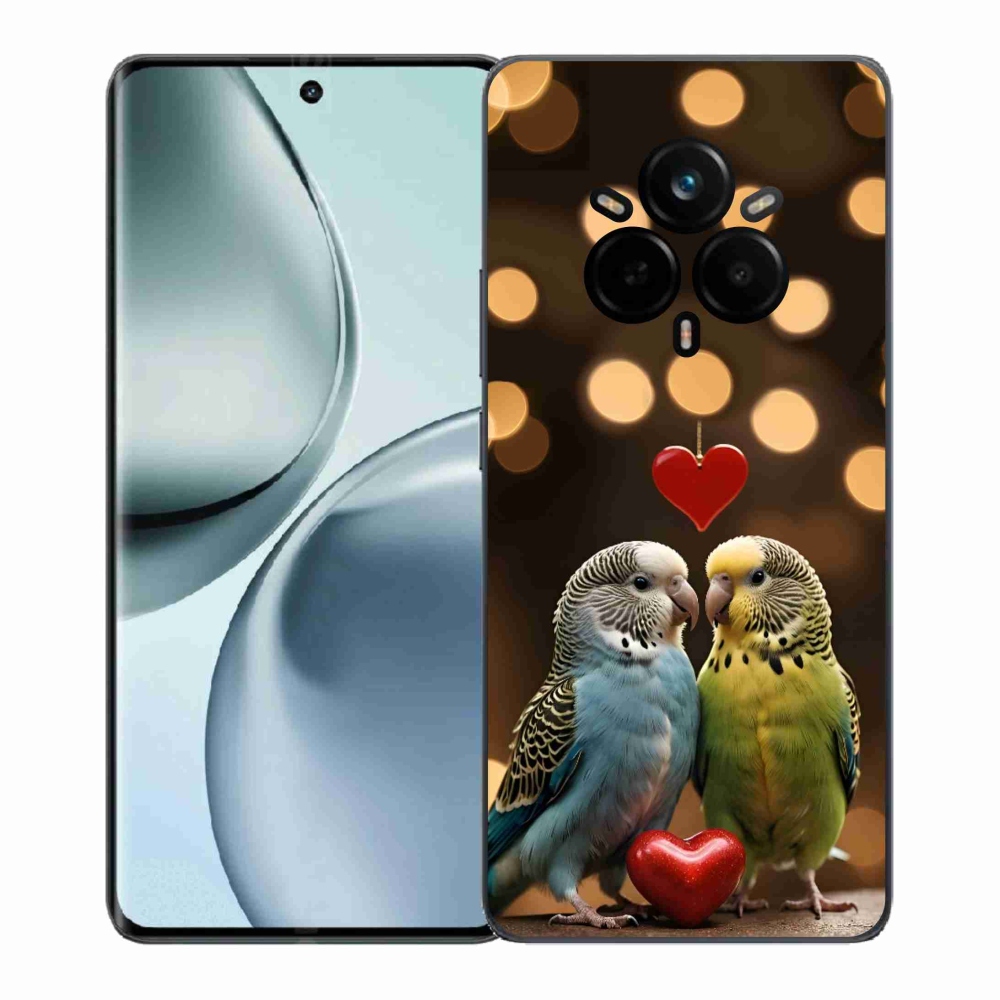 Gelový kryt mmCase na Realme 14 Pro+ 5G - zamilovaní papoušci