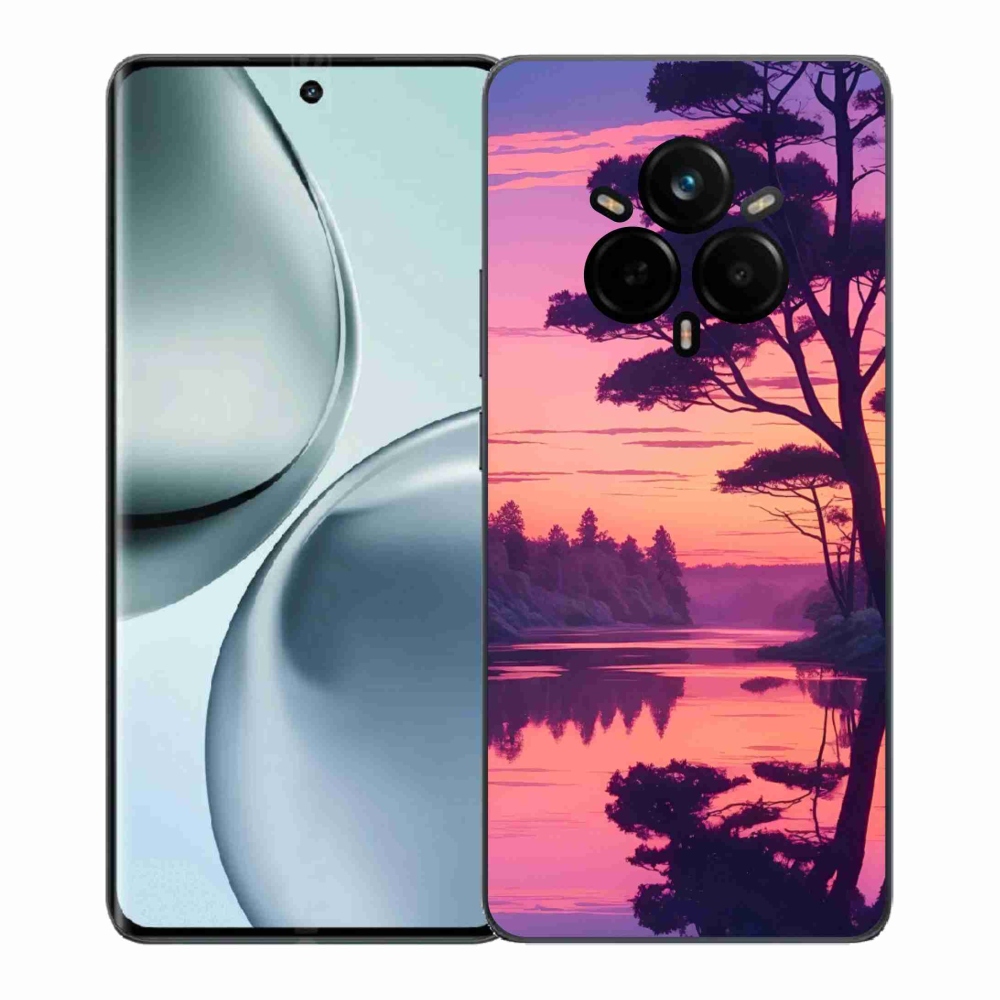 Gelový kryt mmCase na Realme 14 Pro 5G - západ slunce nad jezerem