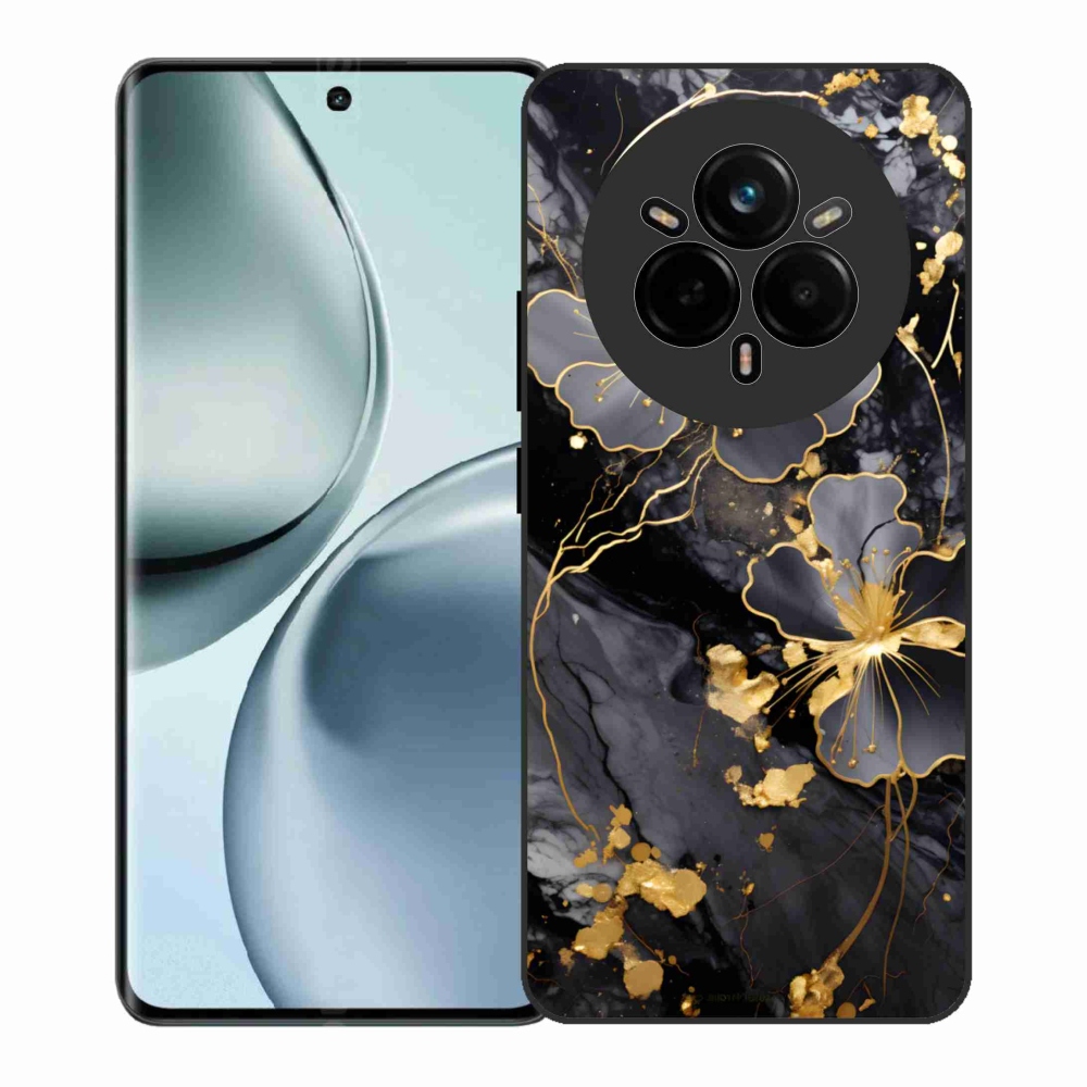 Gelový kryt mmCase na Realme 14 Pro+ 5G - zlaté květy