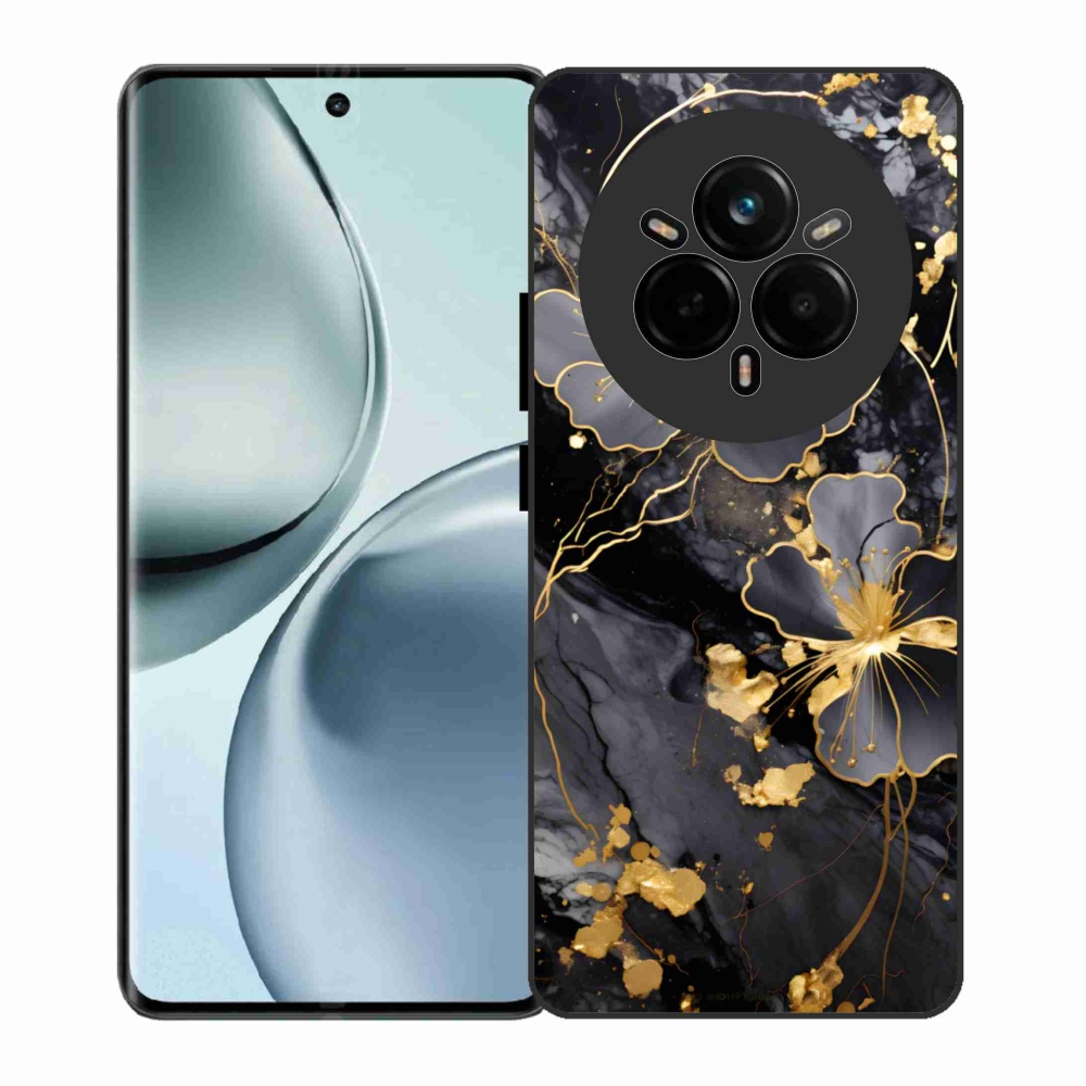 Gelový kryt mmCase na Realme 14 Pro 5G - zlaté květy