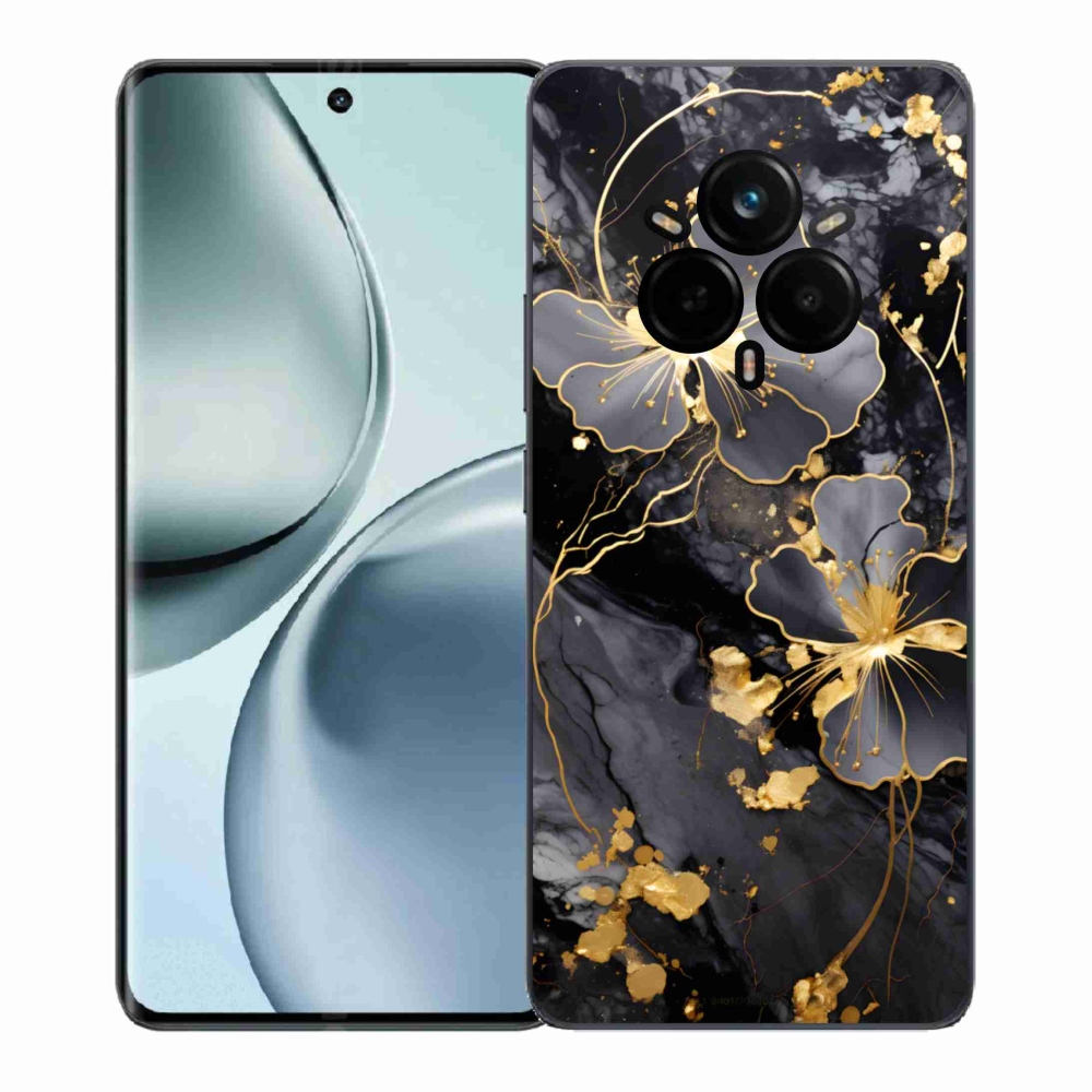 Gelový kryt mmCase na Realme 14 Pro 5G - zlaté květy