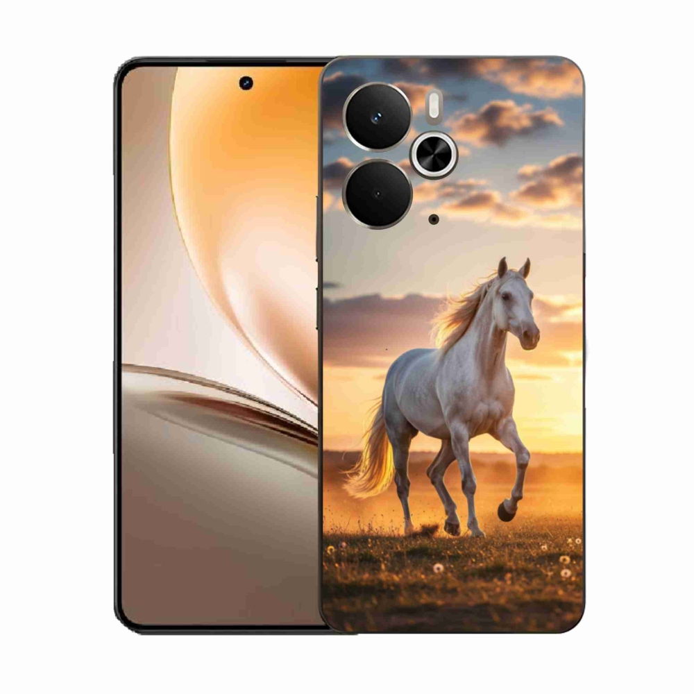 Gelový kryt mmCase na Realme 14T 5G/14 5G - běžící bílý kůň 2