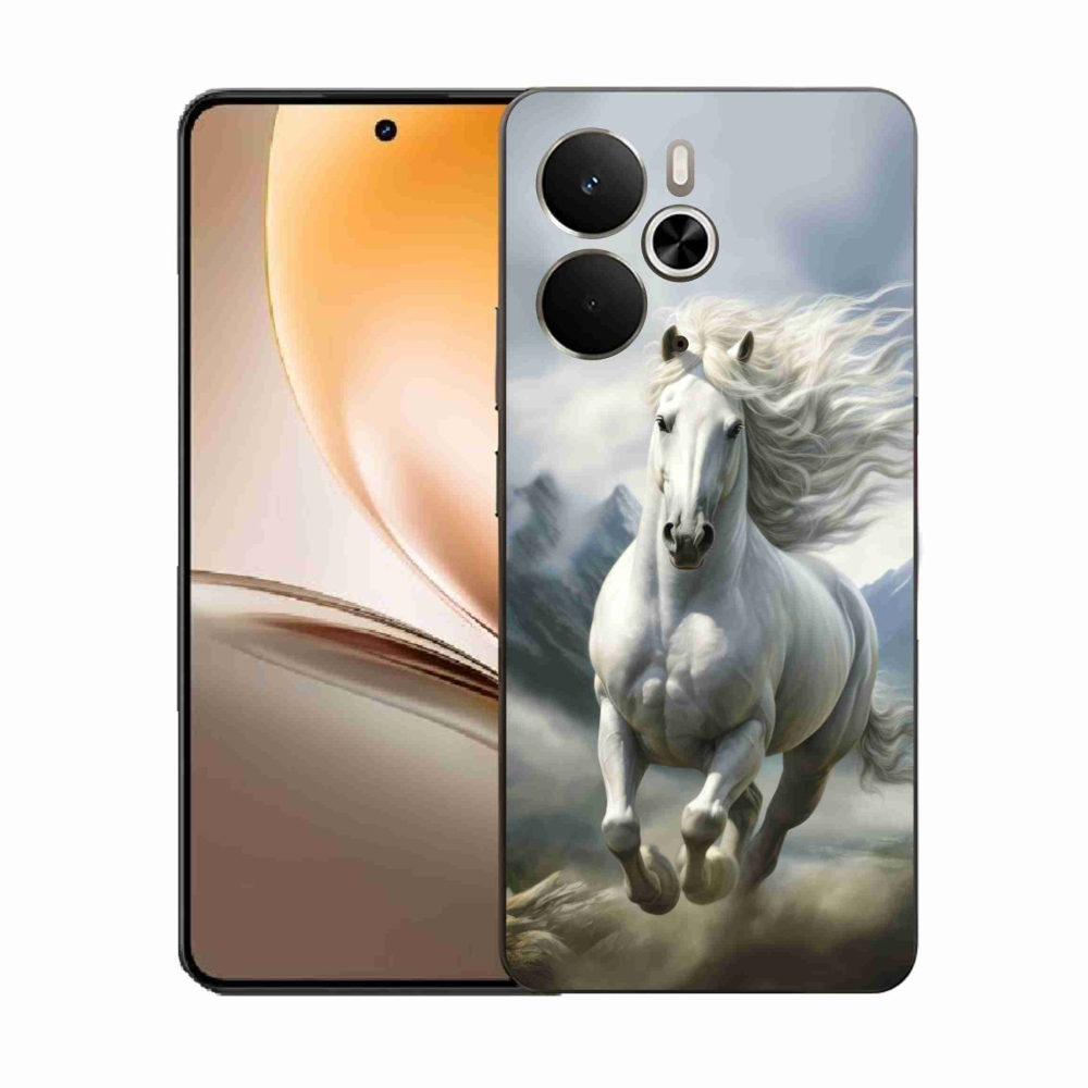 Gelový kryt mmCase na Realme 14T 5G/14 5G - běžící bílý kůň 3