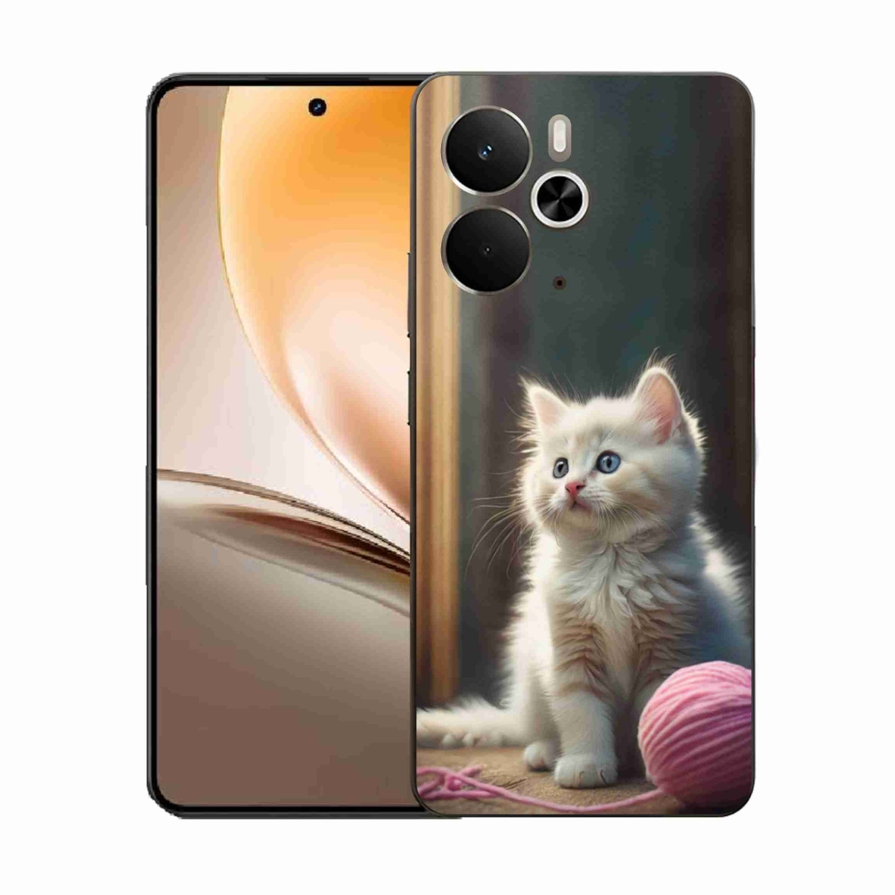 Gelový kryt mmCase na Realme 14T 5G/14 5G - bílé kotě 2