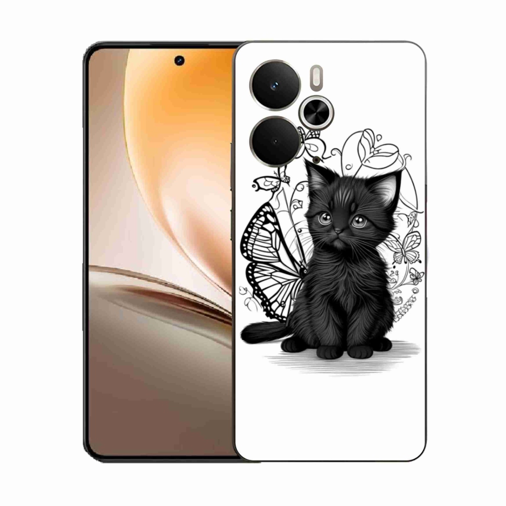Gelový kryt mmCase na Realme 14T 5G/14 5G - černé kotě