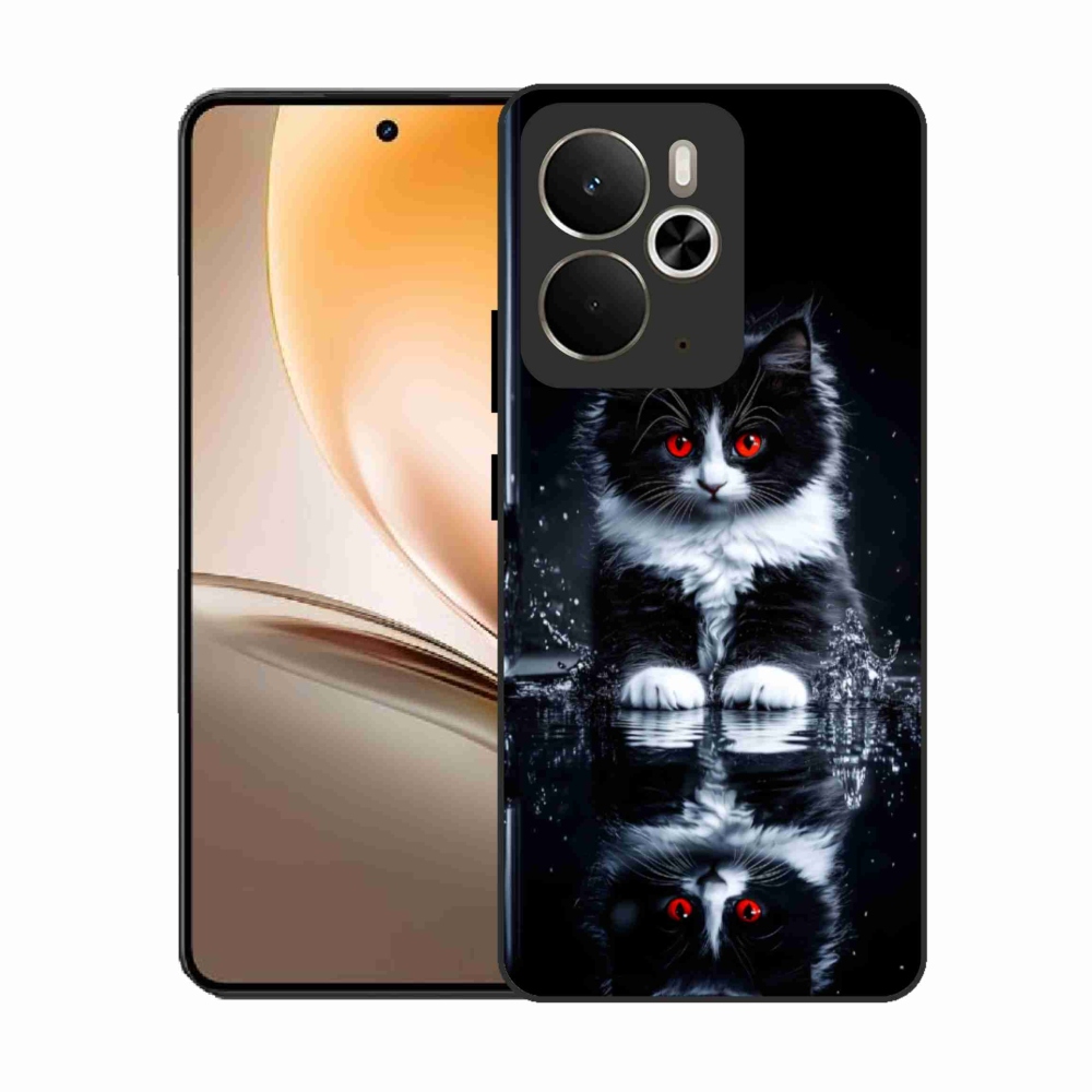 Gelový kryt mmCase na Realme 14T 5G/14 5G - černobílé kotě