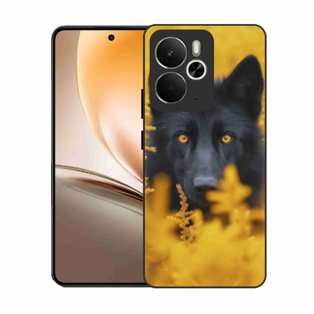 Gelový kryt mmCase na Realme 14T 5G/14 5G - černý vlk 2