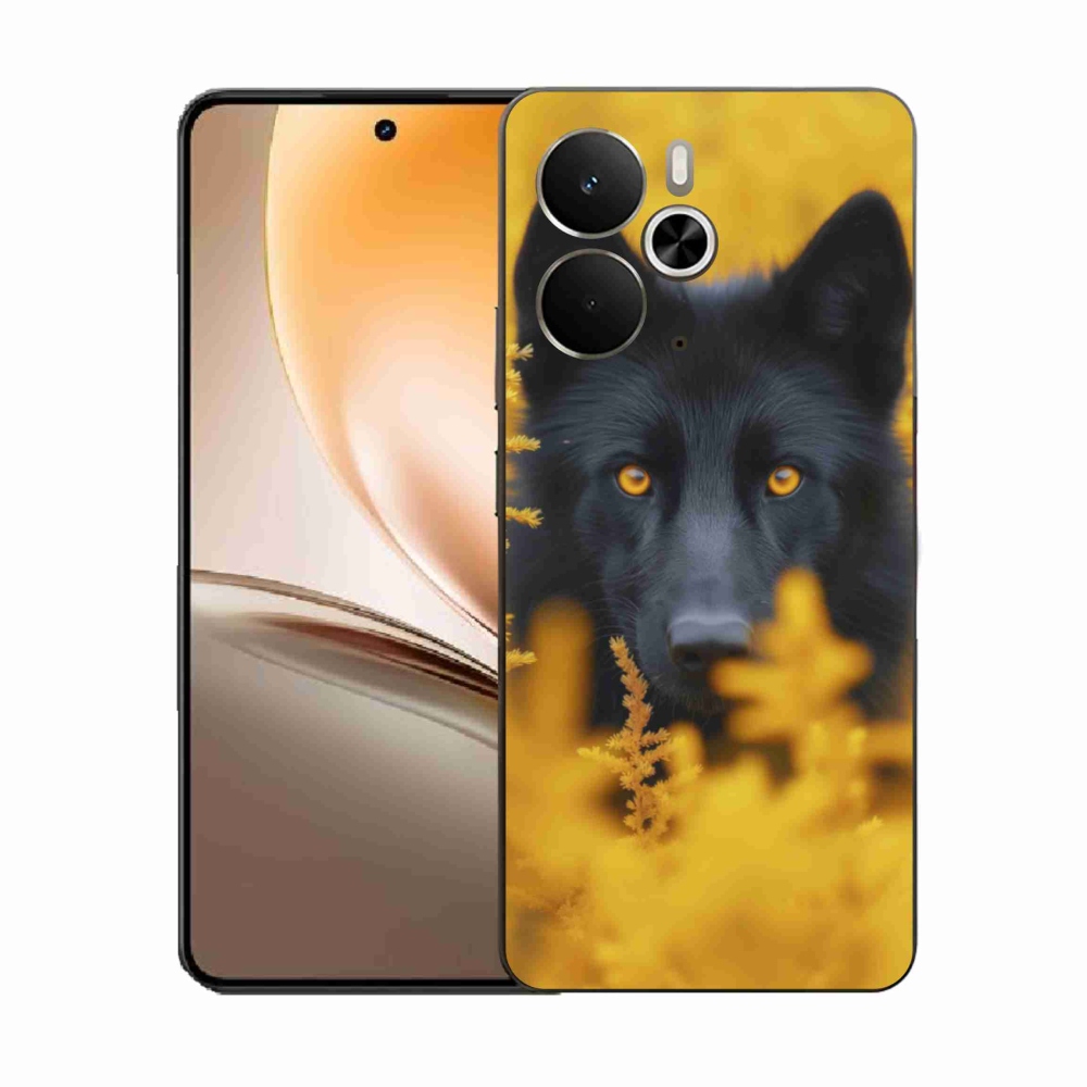 Gelový kryt mmCase na Realme 14T 5G/14 5G - černý vlk 2