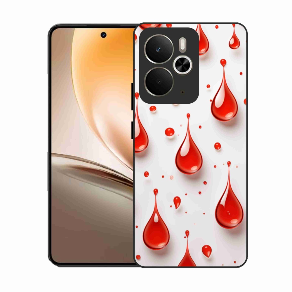 Gelový kryt mmCase na Realme 14T 5G/14 5G - červené kapky