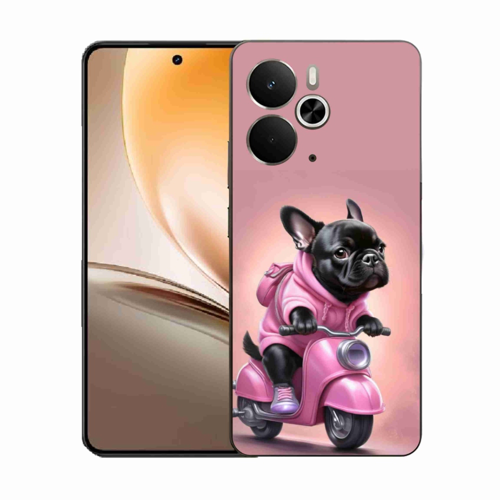 Gelový kryt mmCase na Realme 14T 5G/14 5G - francouzský buldoček na skútru