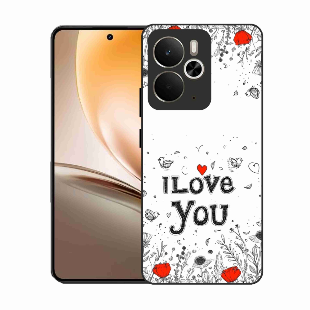 Gelový kryt mmCase na Realme 14T 5G/14 5G - I love you bílé pozadí