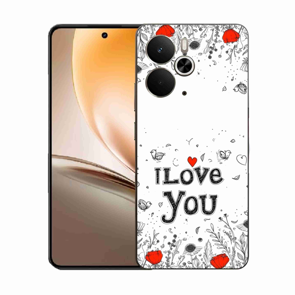 Gelový kryt mmCase na Realme 14T 5G/14 5G - I love you bílé pozadí