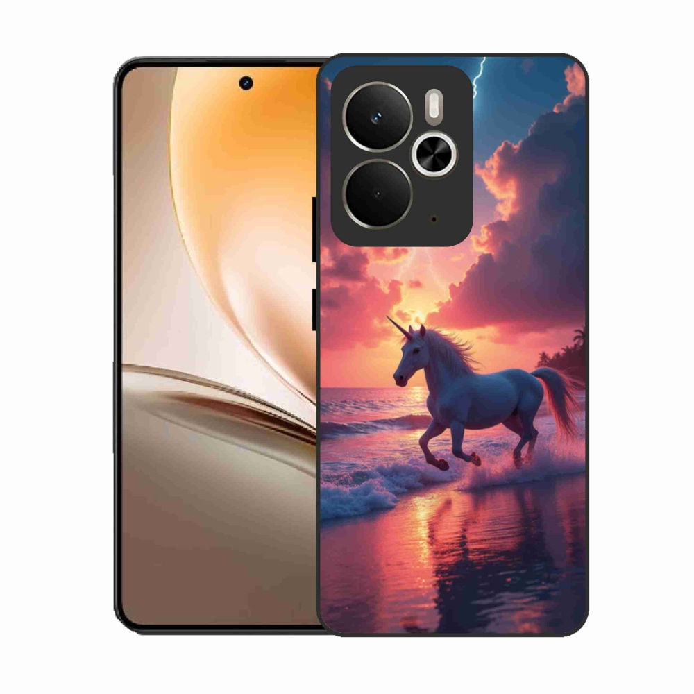 Gelový kryt mmCase na Realme 14T 5G/14 5G - jednorožec na pláži