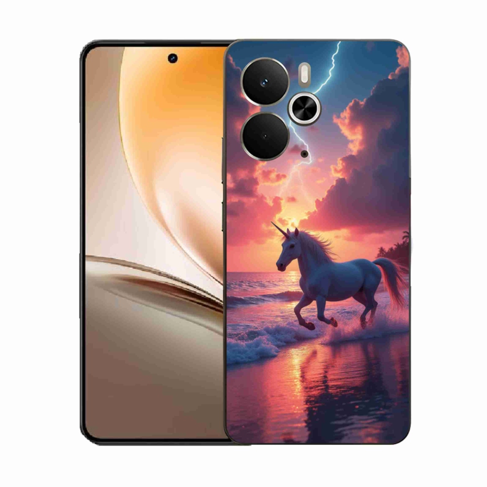 Gelový kryt mmCase na Realme 14T 5G/14 5G - jednorožec na pláži