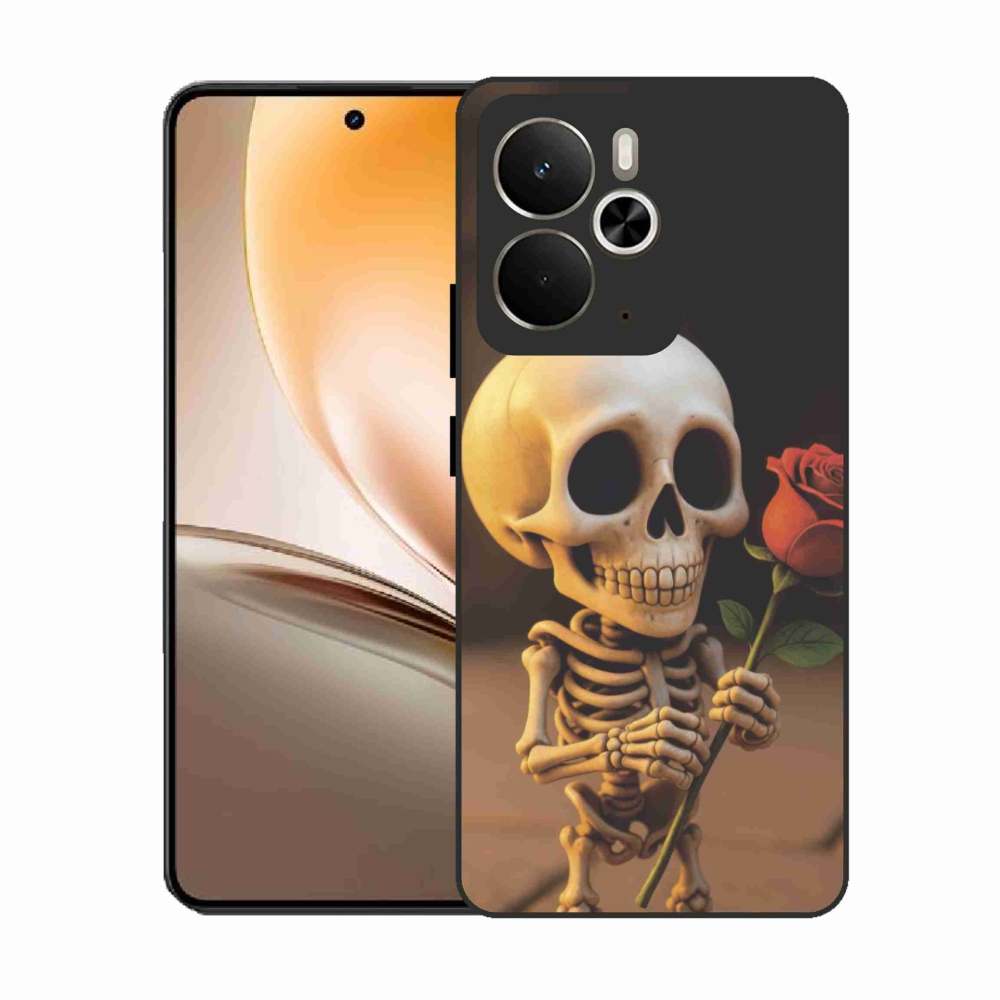 Gelový kryt mmCase na Realme 14T 5G/14 5G - kostlivec s růží