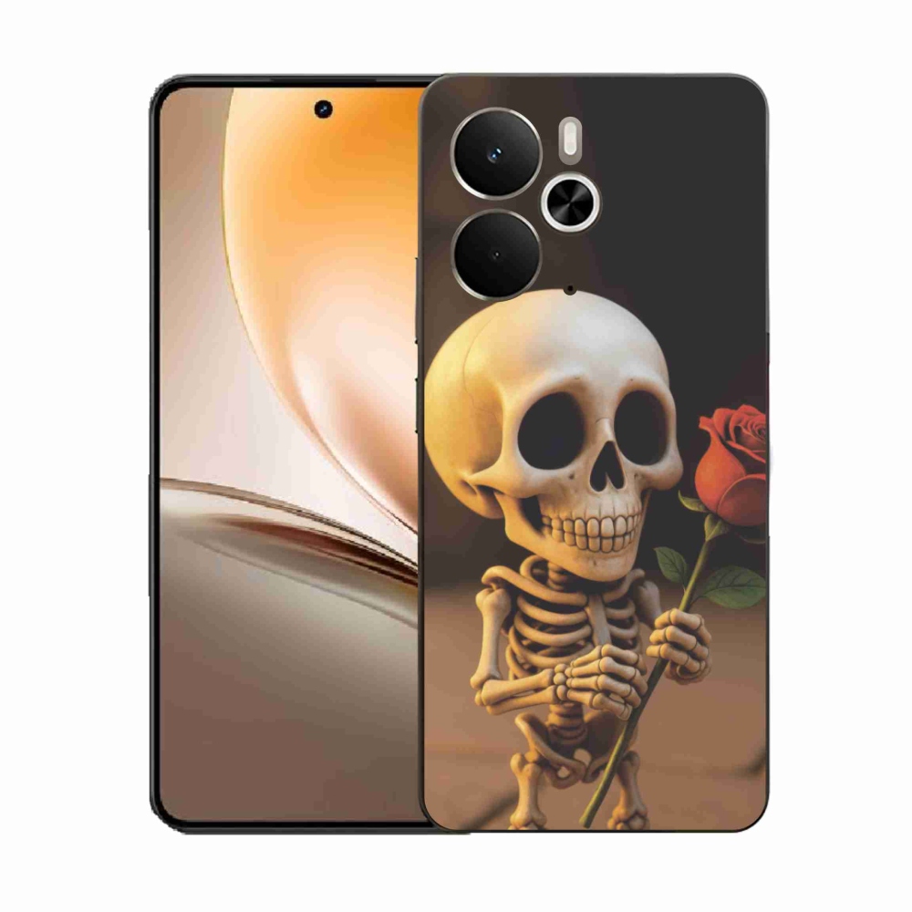 Gelový kryt mmCase na Realme 14T 5G/14 5G - kostlivec s růží