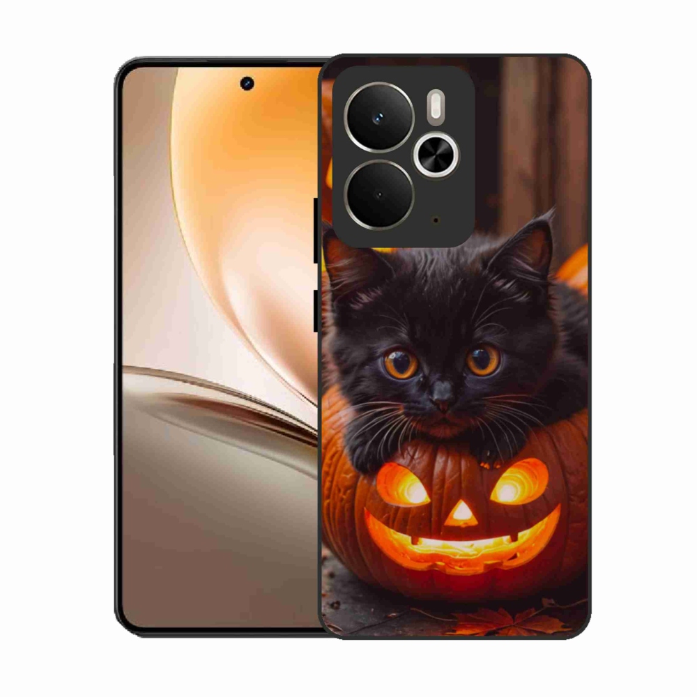 Gelový kryt mmCase na Realme 14T 5G/14 5G - kotě a dýně