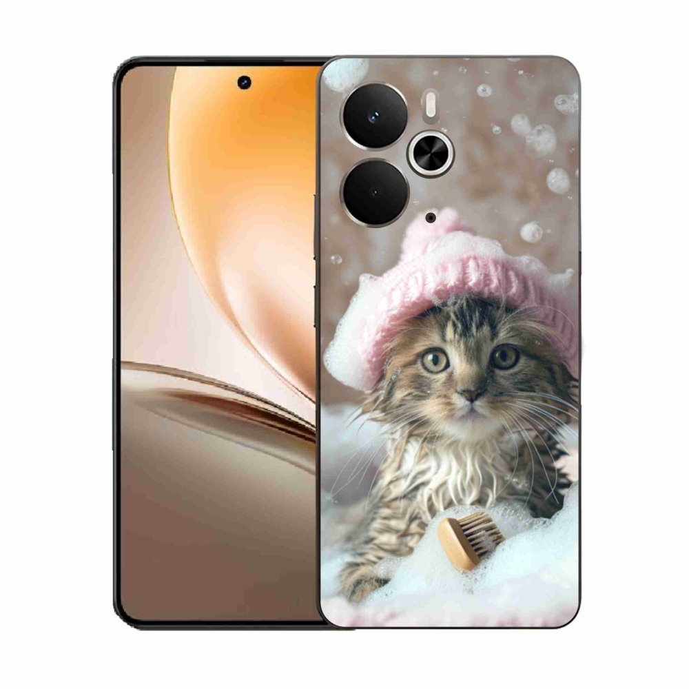 Gelový kryt mmCase na Realme 14T 5G/14 5G - kotě a koupel