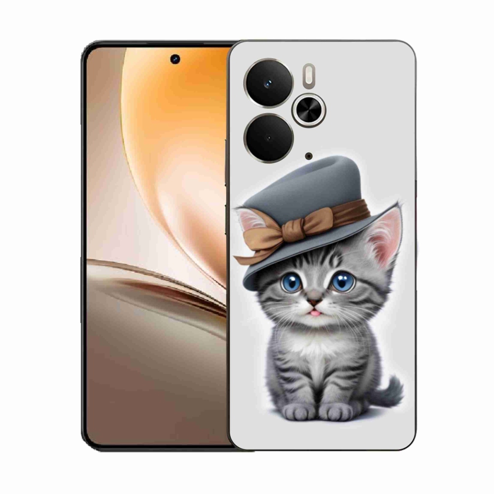 Gelový kryt mmCase na Realme 14T 5G/14 5G - kotě s kloboukem