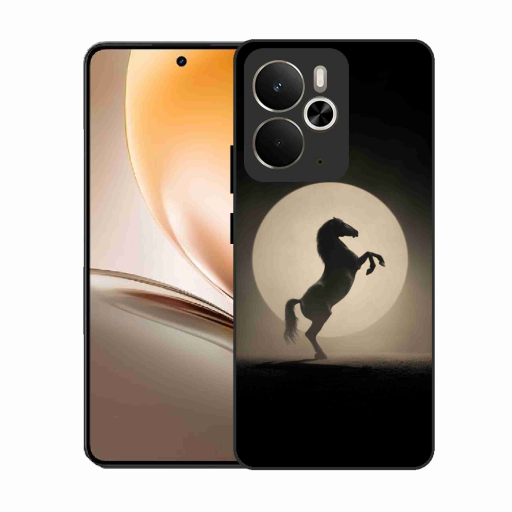 Gelový kryt mmCase na Realme 14T 5G/14 5G - kůň v siluetě