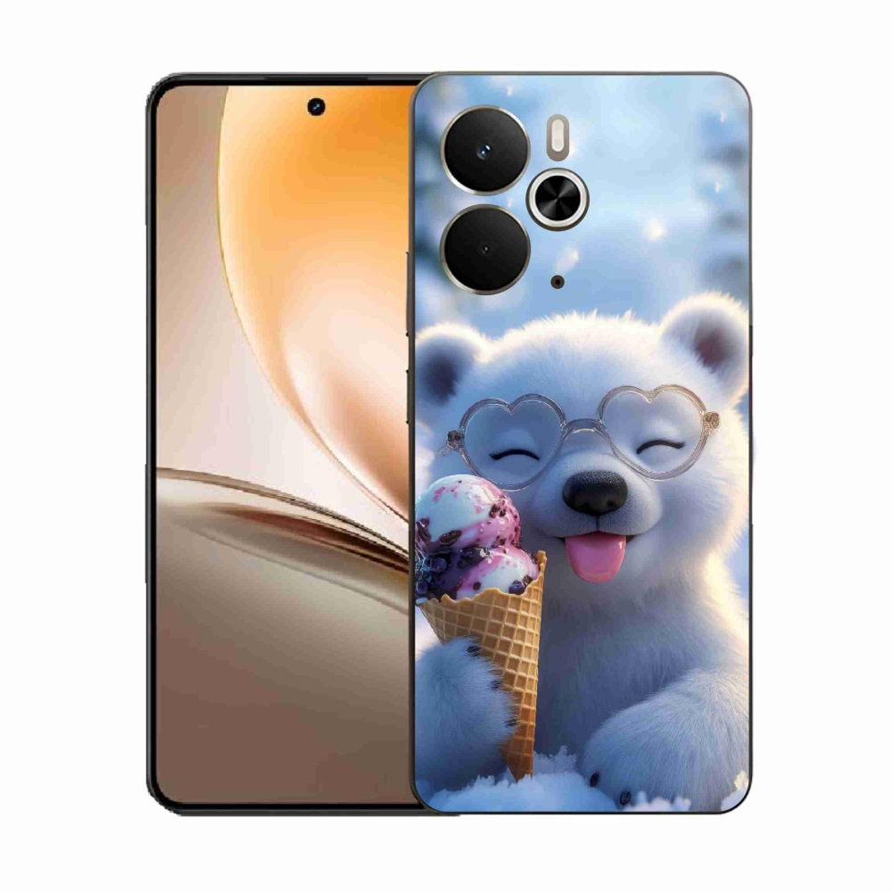 Gelový kryt mmCase na Realme 14T 5G/14 5G - medvídek se zmrzlinou