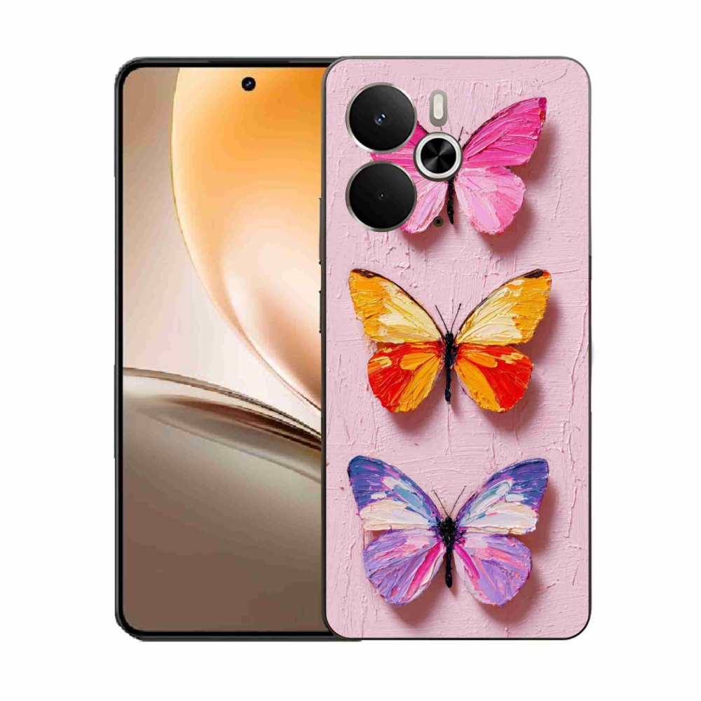 Gelový kryt mmCase na Realme 14T 5G/14 5G - motýlí trojice