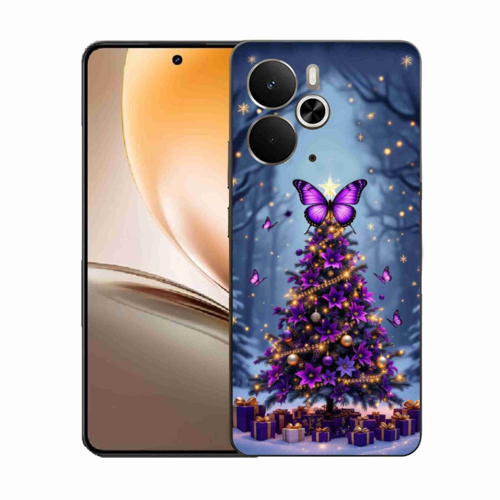 Gelový kryt mmCase na Realme 14T 5G/14 5G - motýlí vánoční stromek