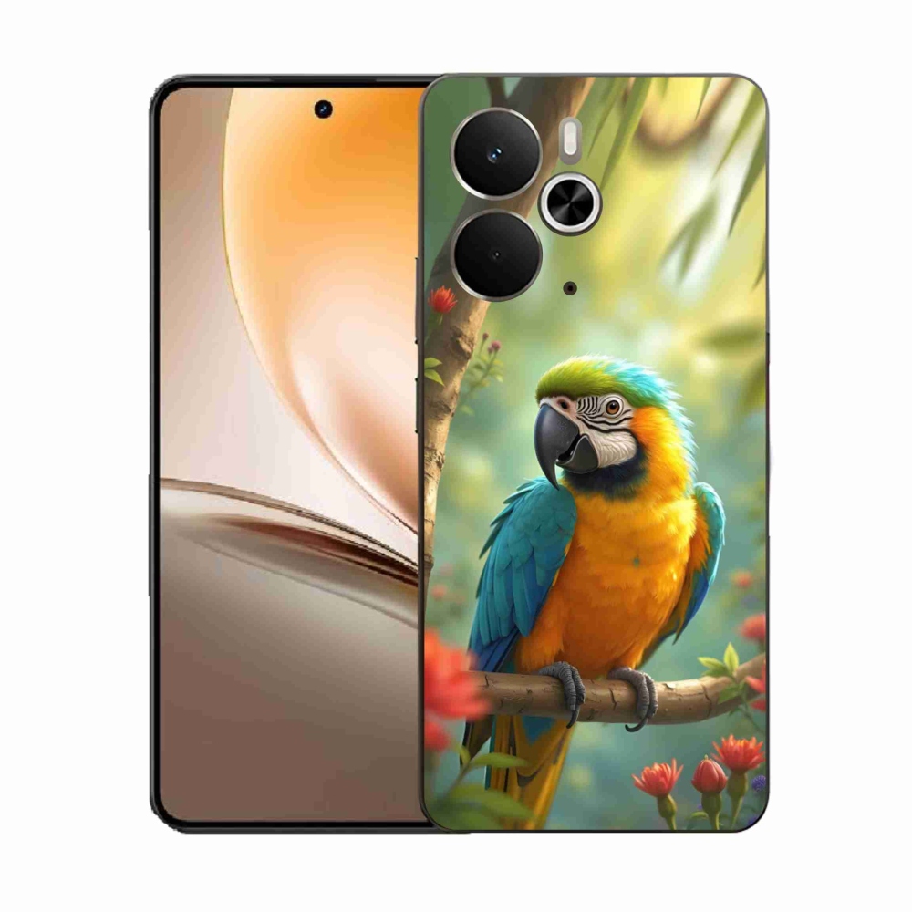 Gelový kryt mmCase na Realme 14T 5G/14 5G - papoušek ara modrožlutá