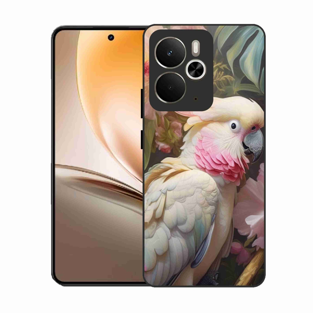Gelový kryt mmCase na Realme 14T 5G/14 5G - papoušek kakadu růžový 2