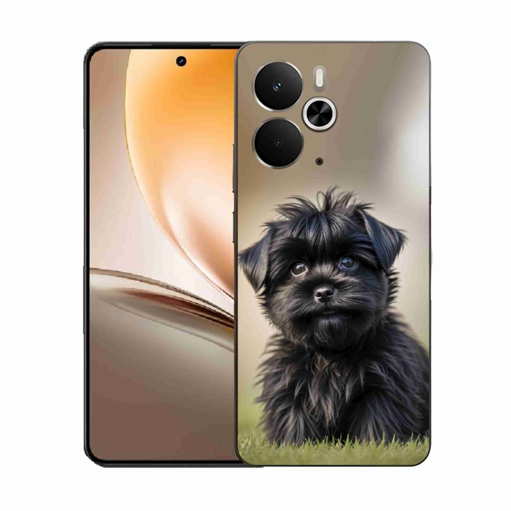 Gelový kryt mmCase na Realme 14T 5G/14 5G - roztomilý černý pejsek