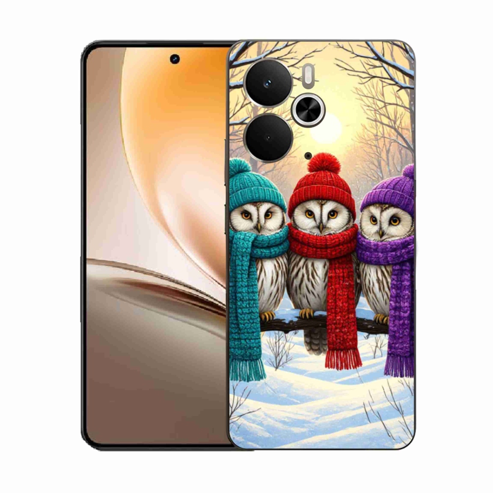 Gelový kryt mmCase na Realme 14T 5G/14 5G - soví přátelé