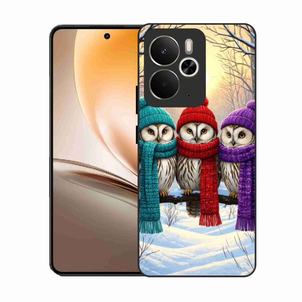 Gelový kryt mmCase na Realme 14T 5G/14 5G - soví přátelé