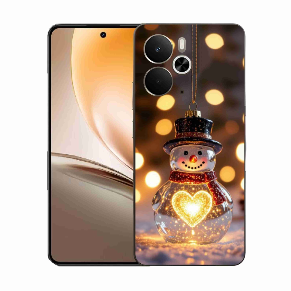 Gelový kryt mmCase na Realme 14T 5G/14 5G - svítící vánoční sněhulák
