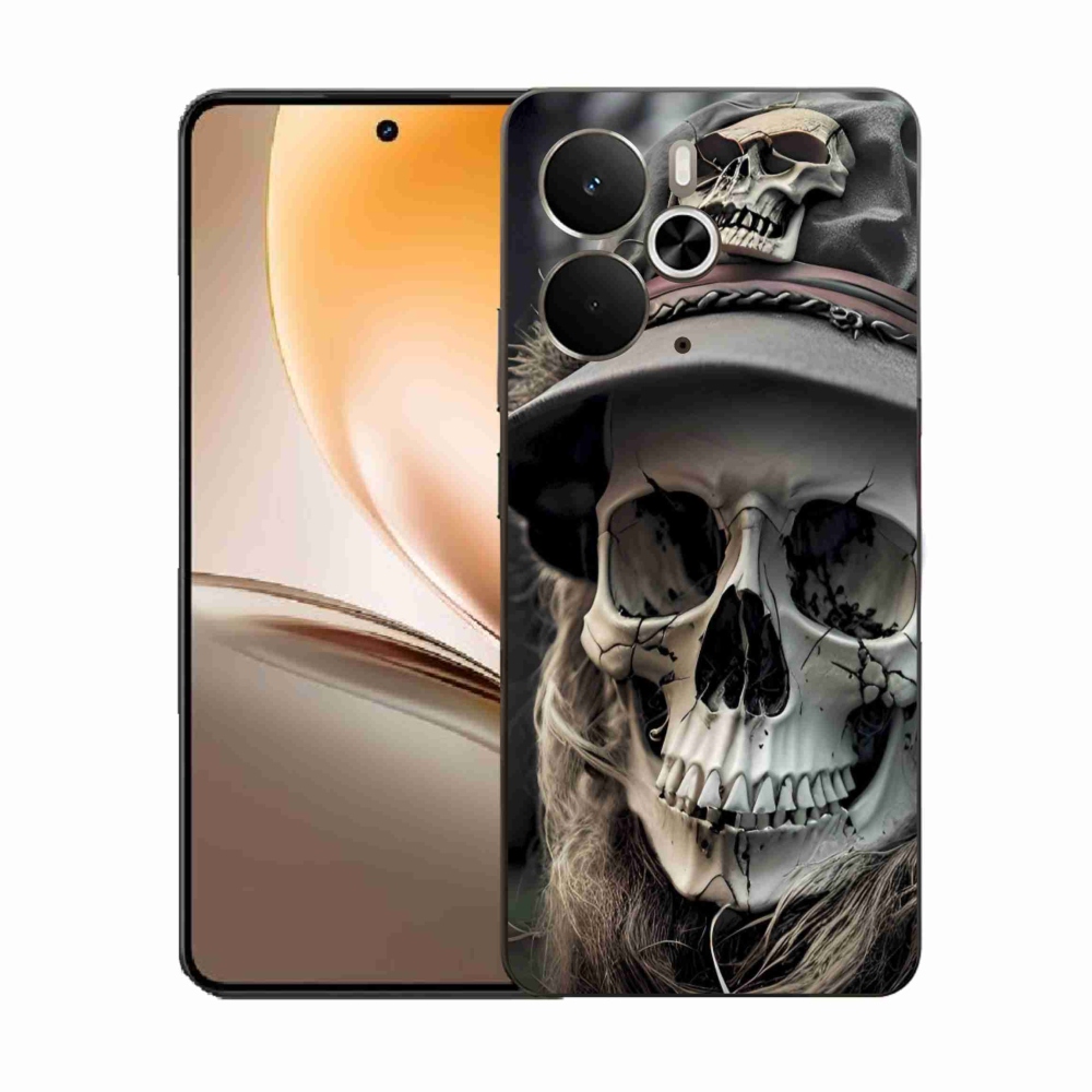 Gelový kryt mmCase na Realme 14T 5G/14 5G - temná lebka