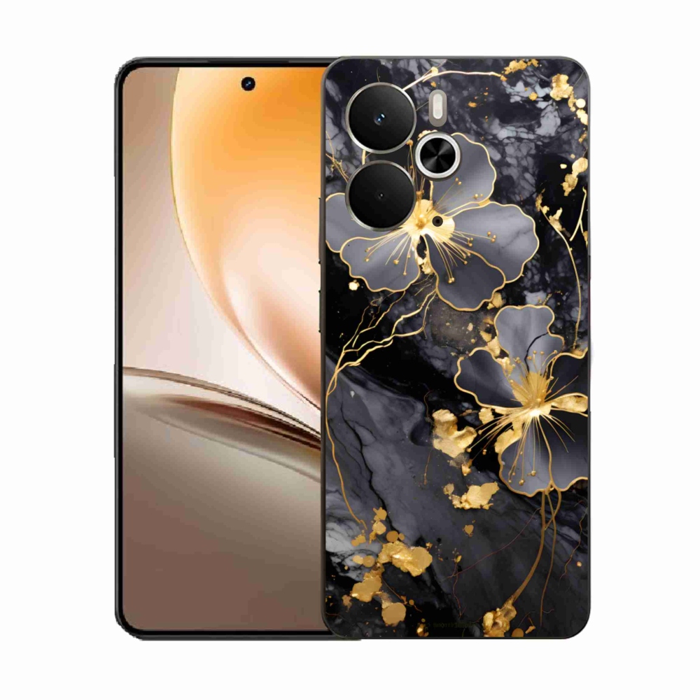 Gelový kryt mmCase na Realme 14T 5G/14 5G - zlaté květy