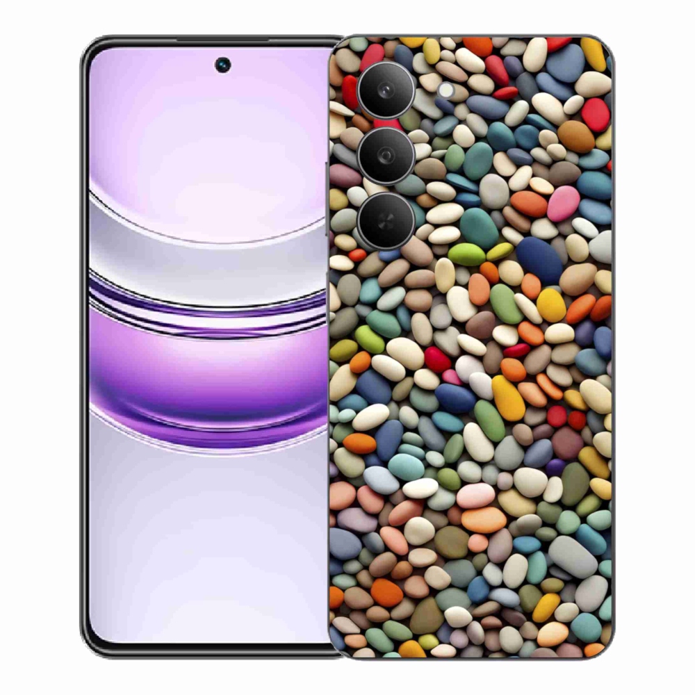 Gelový kryt mmCase na Realme 14x 5G - barevné kamínky 2