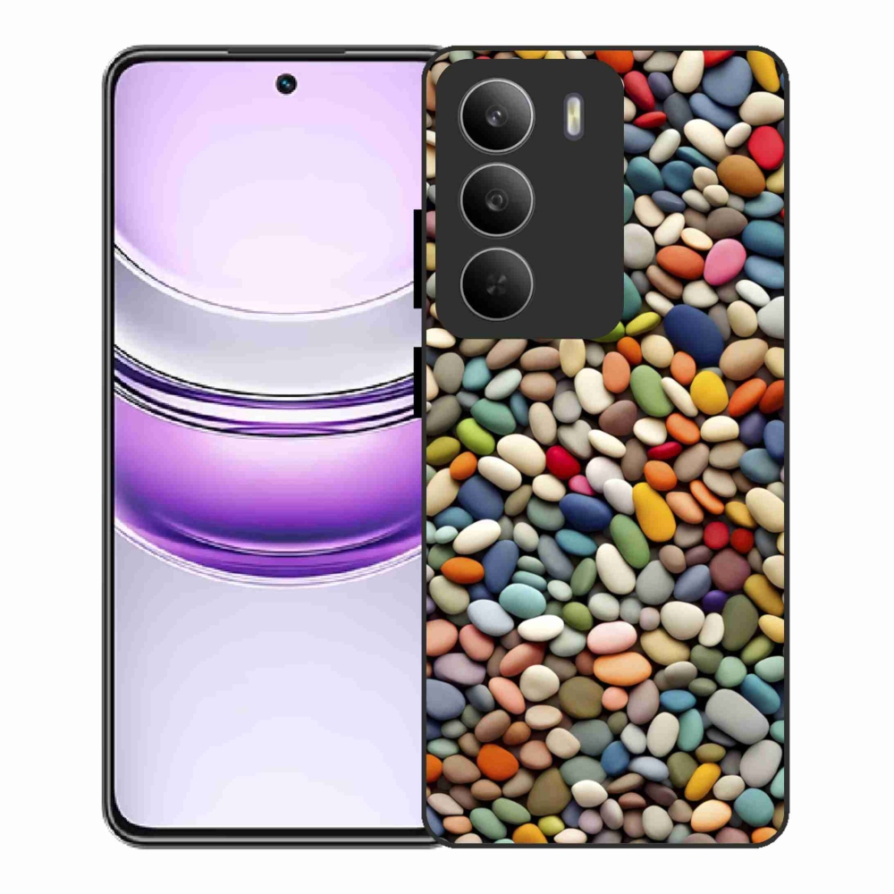 Gelový kryt mmCase na Realme 14x 5G - barevné kamínky 2