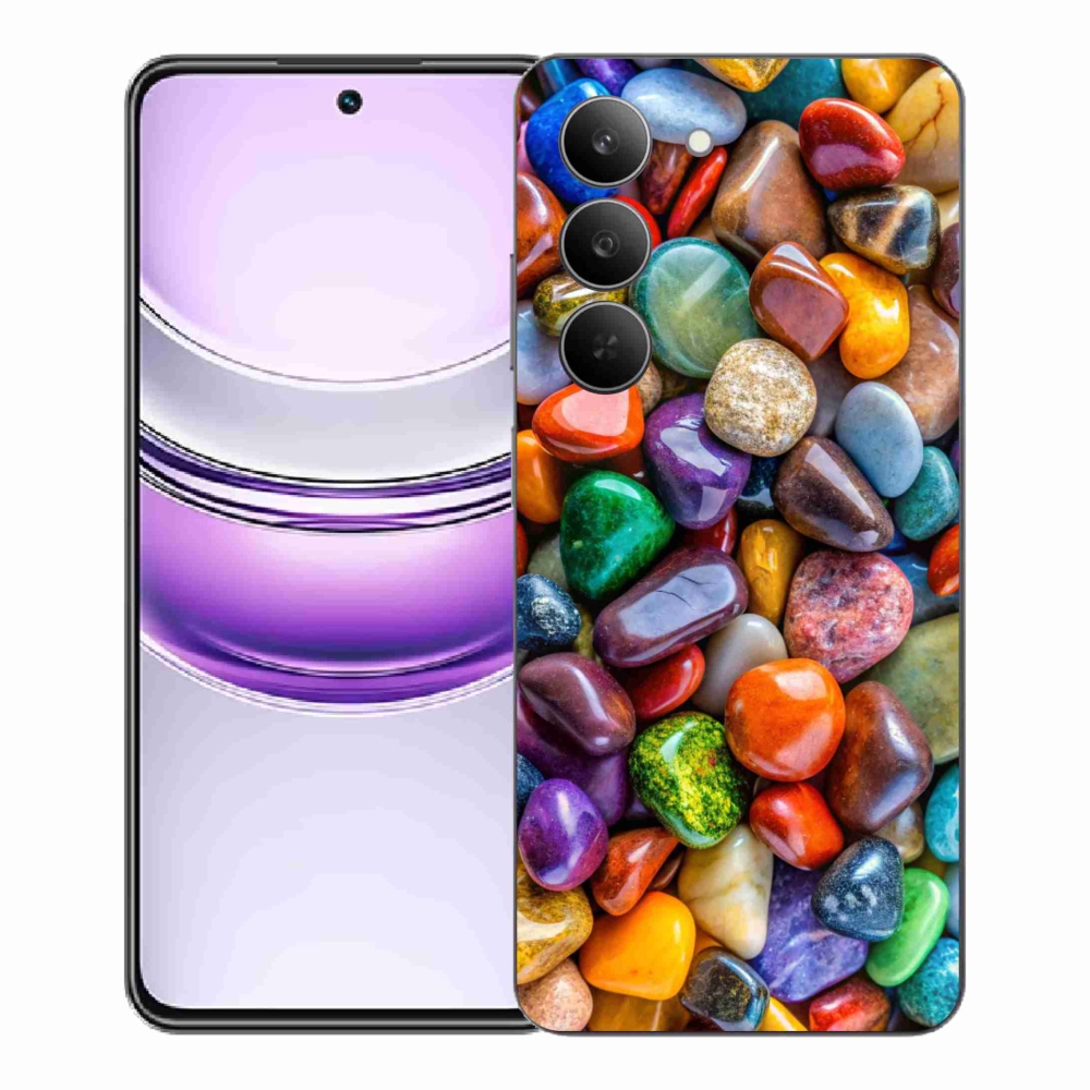 Gelový kryt mmCase na Realme 14x 5G - barevné kamínky