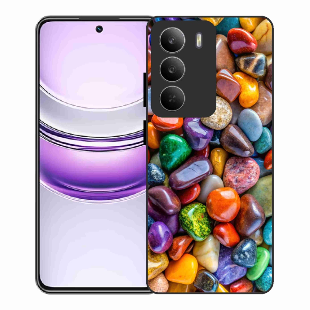 Gelový kryt mmCase na Realme 14x 5G - barevné kamínky