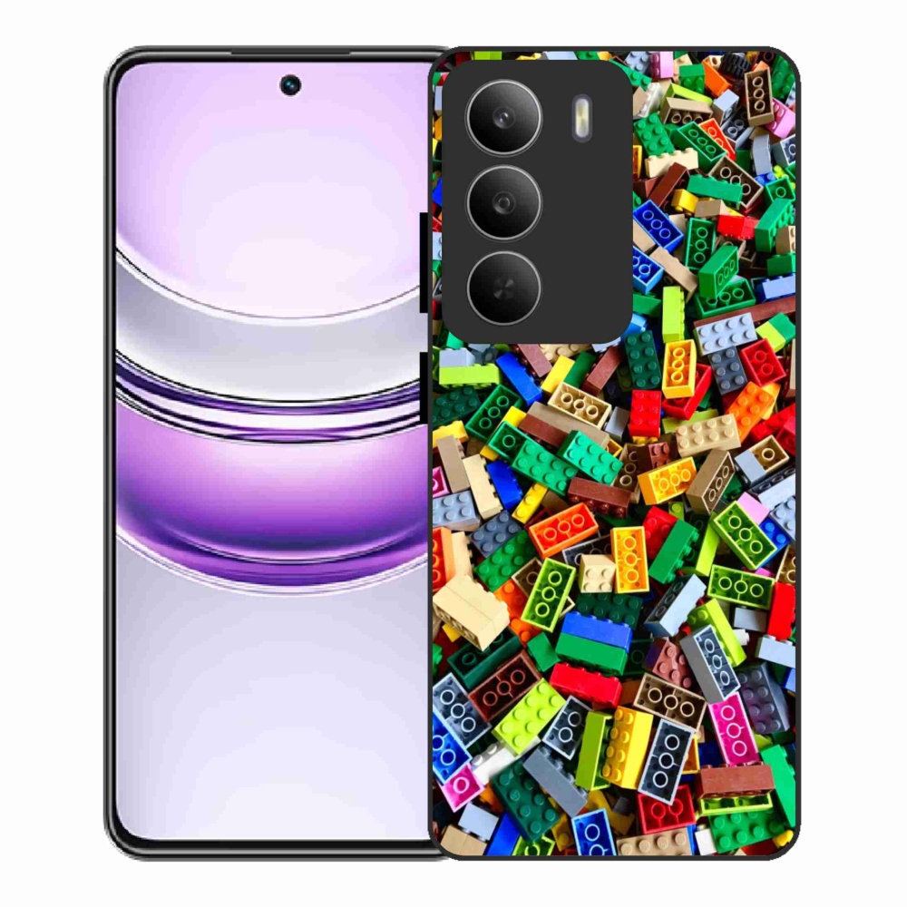 Gelový kryt mmCase na Realme 14x 5G - barevné stavební kostky