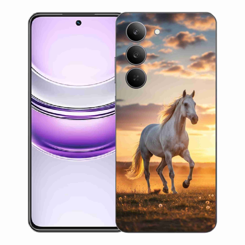 Gelový kryt mmCase na Realme 14x 5G - běžící bílý kůň 2