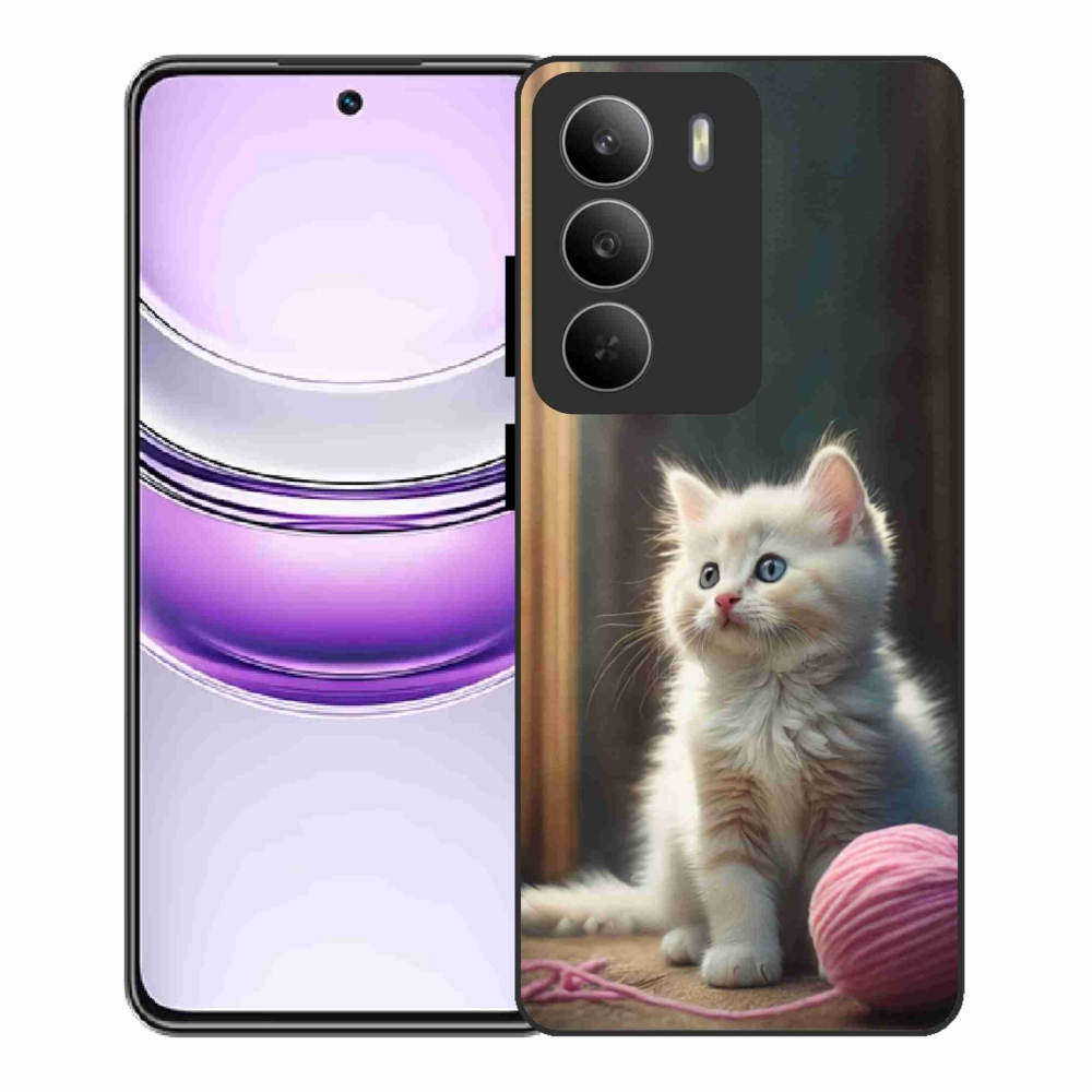 Gelový kryt mmCase na Realme 14x 5G - bílé kotě 2