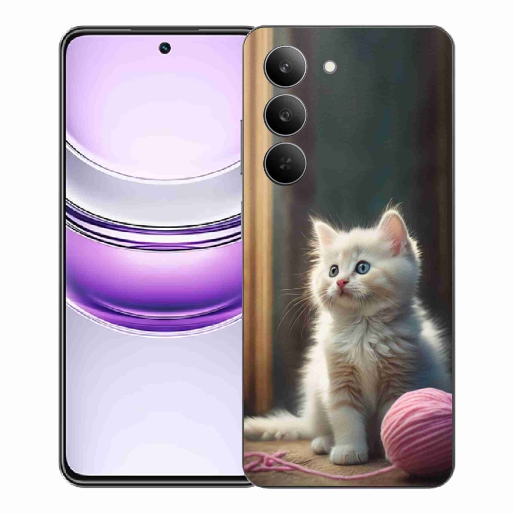 Gelový kryt mmCase na Realme 14x 5G - bílé kotě 2
