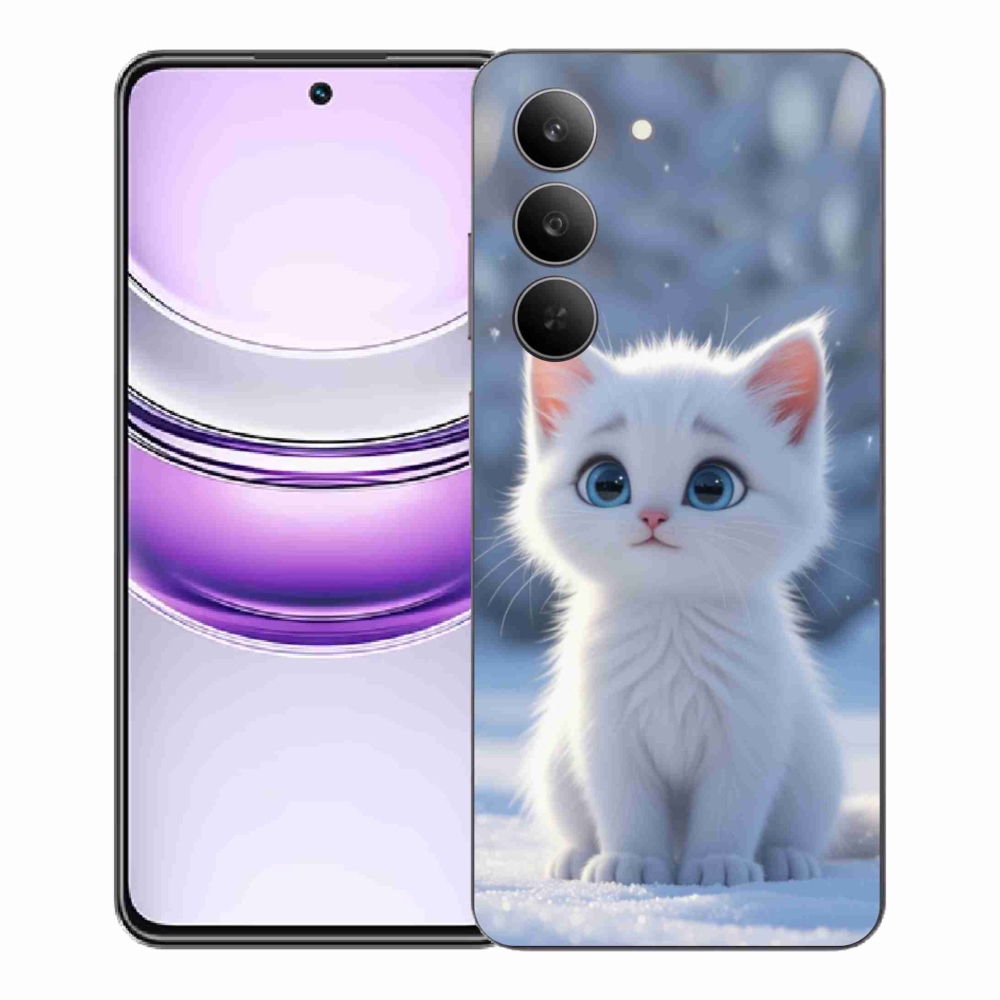 Gelový kryt mmCase na Realme 14x 5G - bílé kotě 3