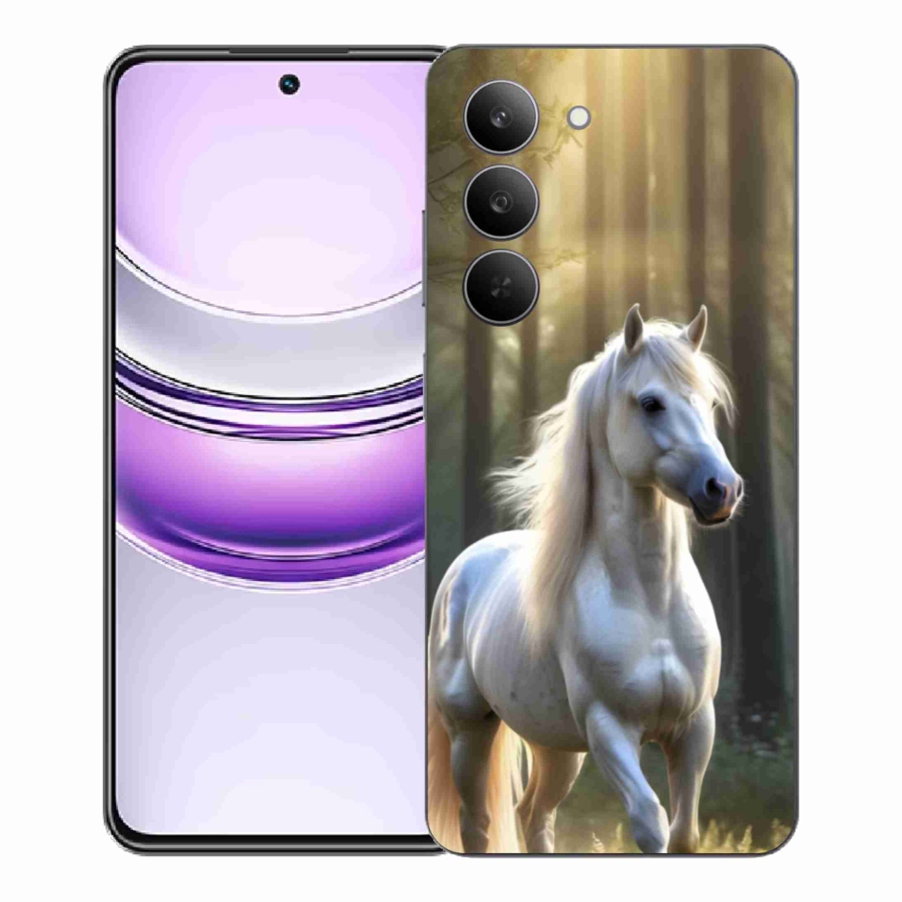 Gelový kryt mmCase na Realme 14x 5G - bílý kůň 3
