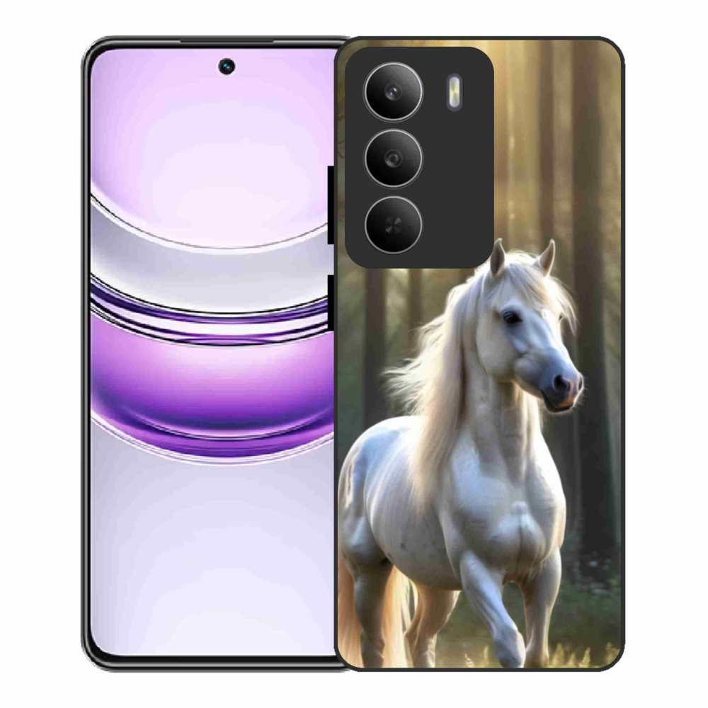 Gelový kryt mmCase na Realme 14x 5G - bílý kůň 3