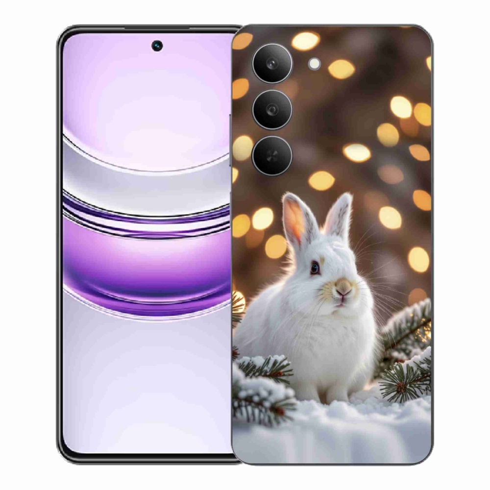 Gelový kryt mmCase na Realme 14x 5G - bílý zajíc