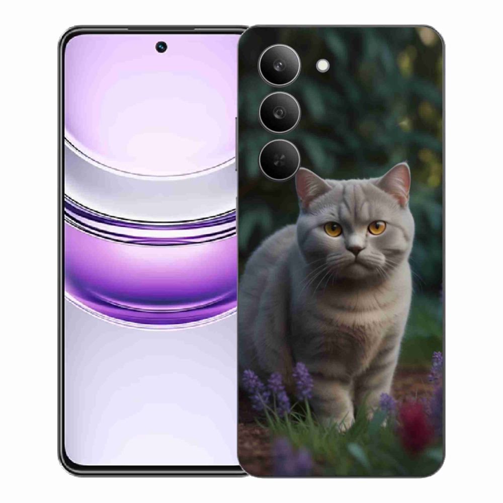 Gelový kryt mmCase na Realme 14x 5G - britská kočka