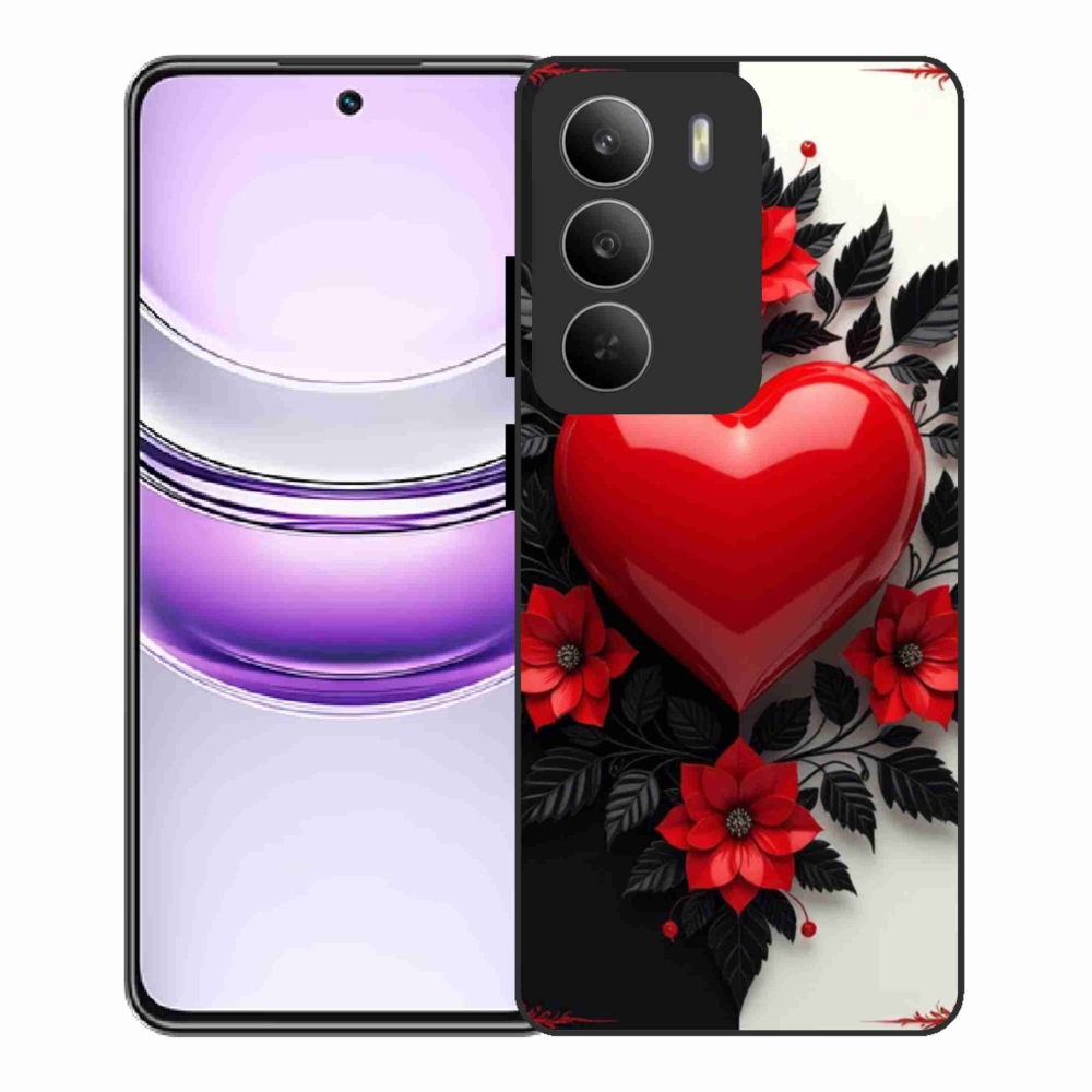 Gelový kryt mmCase na Realme 14x 5G - červené srdce