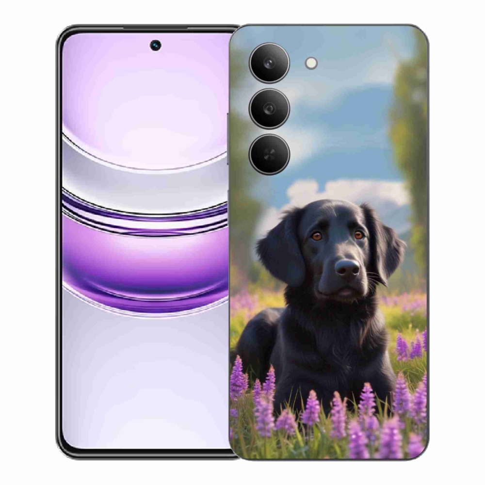 Gelový kryt mmCase na Realme 14x 5G - elegantní černý retrívr